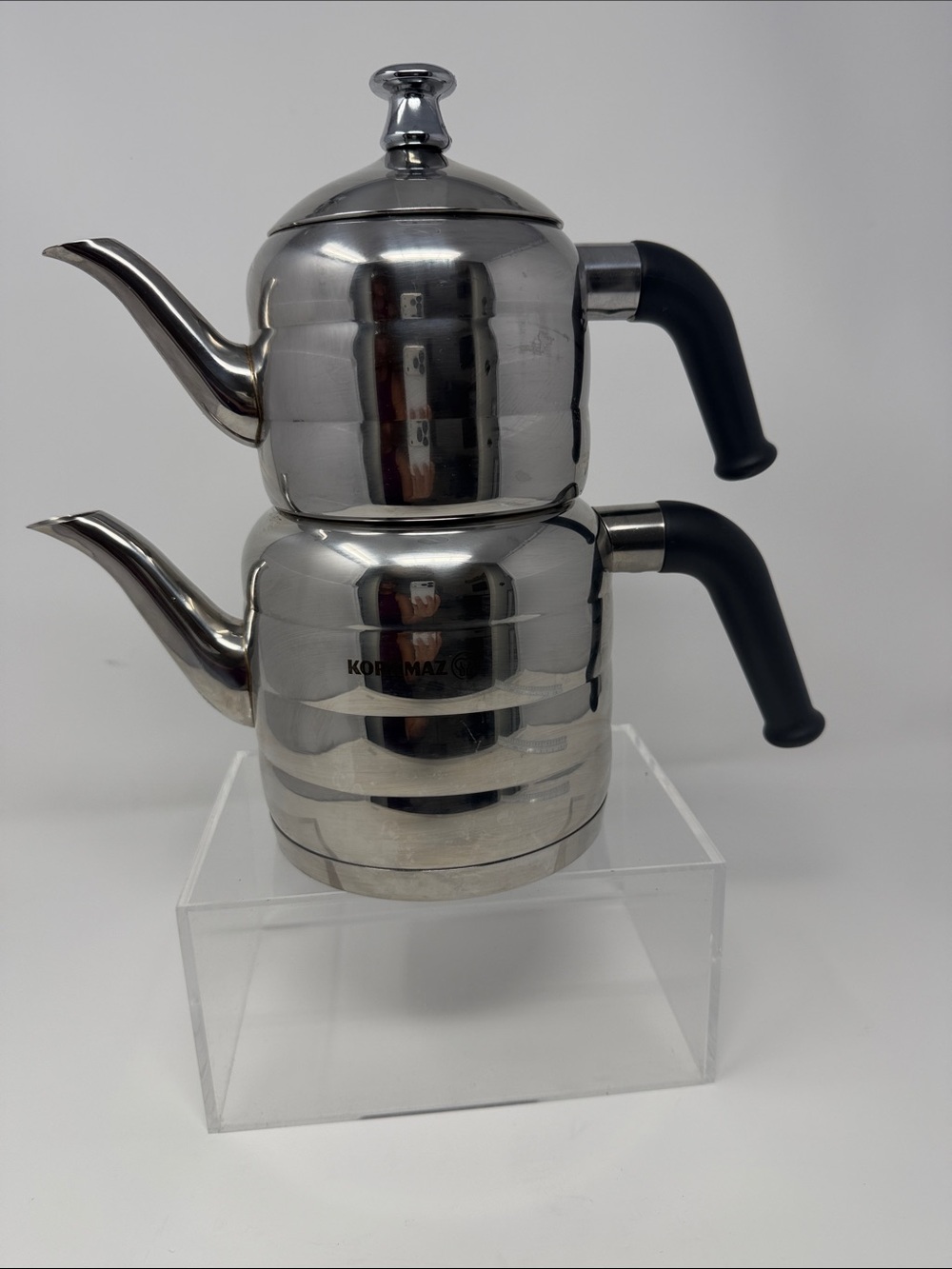 Korkmaz Stainless Steel Double Teapot ( Caydanlik) Midi Version
